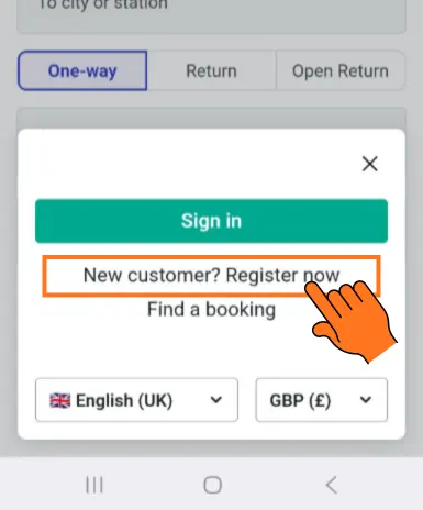 New customer?のテキストリンク